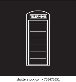payphone box icon flat black