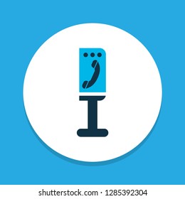 Payphone icon colored symbol. Premium quality isolated telecom element in trendy style.