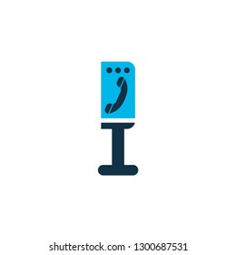 Payphone icon colored symbol. Premium quality isolated telecom element in trendy style.