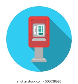Payphone icon in flat style isolated on white background. Park symbol stock vector illustration.