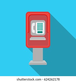 Payphone icon in flat style isolated on white background. Park symbol stock vector illustration.