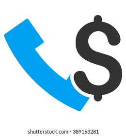 Payphone vector icon. Style is bicolor flat symbol, blue and gray colors, white background.