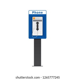 Payphone Vector, Phone Vector, Pay Phone, Communication, Vintage Retro Pay Phone Vector Isolated Illustration