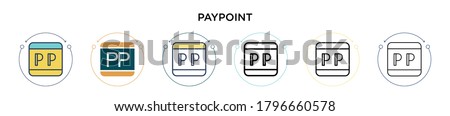 Paypoint icon in filled, thin line, outline and stroke style. Vector illustration of two colored and black paypoint vector icons designs can be used for mobile, ui, web