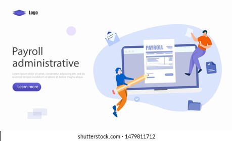 Payroll Administrative Vector Illustration Concept, Suitable for web landing page, ui, mobile app, editorial design, flyer, banner, and other related occasion