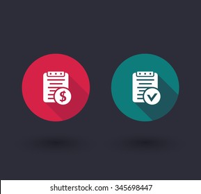 Payroll, Bill Flat Icons, Vector Illustration