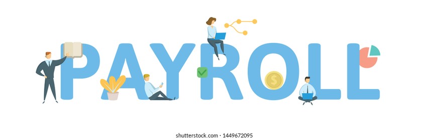 Payroll Concept People Letters Icons Colored Stock Vector (Royalty Free ...