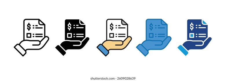 Payroll Document Icon Set Multiple Style Collection