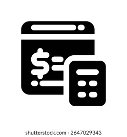 payroll glyph icon. Strong and solid vector icon for websites, mobile interfaces, presentations, and visual branding. High quality and easy to edit.