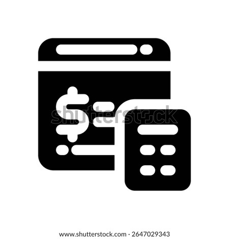 payroll glyph icon. Strong and solid vector icon for websites, mobile interfaces, presentations, and visual branding. High quality and easy to edit.