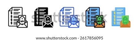 Payroll Icon Collection With Multiple Styles