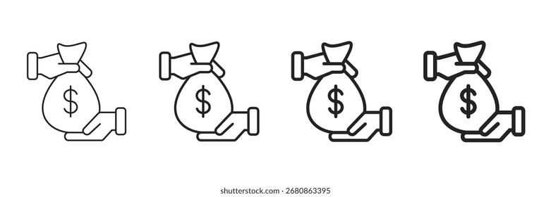 Payroll Icon Set Different Line Style Collection