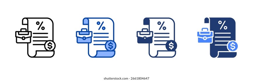 Payroll icon set multiple style collection