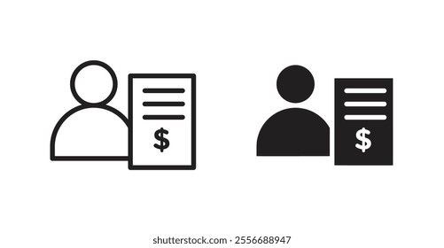 Payroll icon set in Thin line black color.