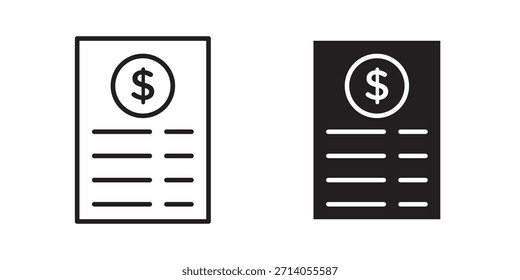 Diseños de Vector de silueta de icono de nómina. Trazos editables