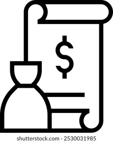 payroll icon. Thin linear style design isolated on white background