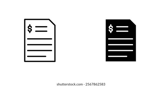 Payroll icons collection in Filled flat and thin line style.