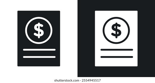 Payroll icons in solid black and white colors