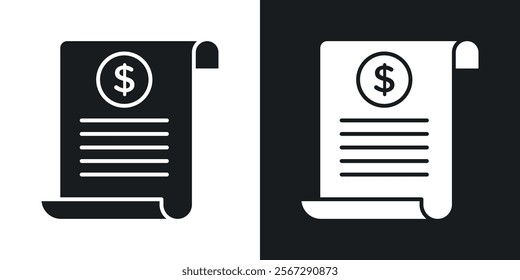 Payroll icons in solid black and white colors