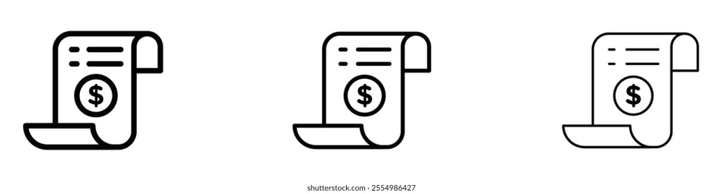 Payroll icons in tree different stroke sizes