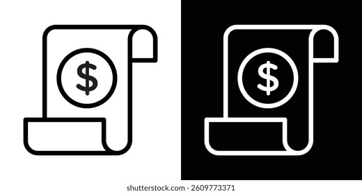 Payroll icons vector set in stroke line style