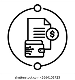 Payroll Integration Outline Icon Vector Illustration