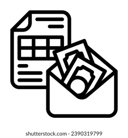 Payroll line icon. Perfect for graphic design, mobile, UI, and web masterpieces