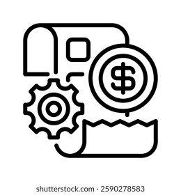 Payroll line icon. Universal creative premium symbol. Vector sign icon logo template. Vector illustration