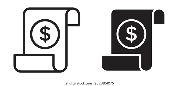 Payroll liner icon vector set.