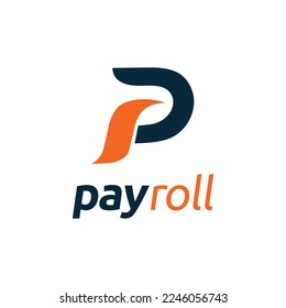 Payroll logo with letter P and r concept