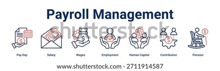 Payroll Management banner web icon vector illustration concept for business with icon of Pay Day, Salary, Wages, Employment, Human Capital, Contribution.