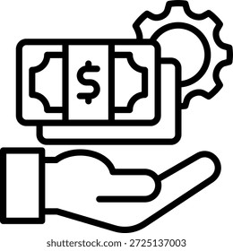 Ilustración vectorial de línea de icono de gestión de nómina