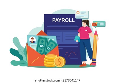 Payroll Manager Illustration concept on white background