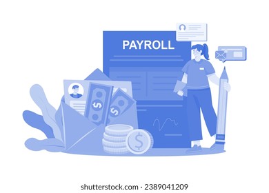 Concepto de ilustración de Payroll Manager en un fondo blanco
