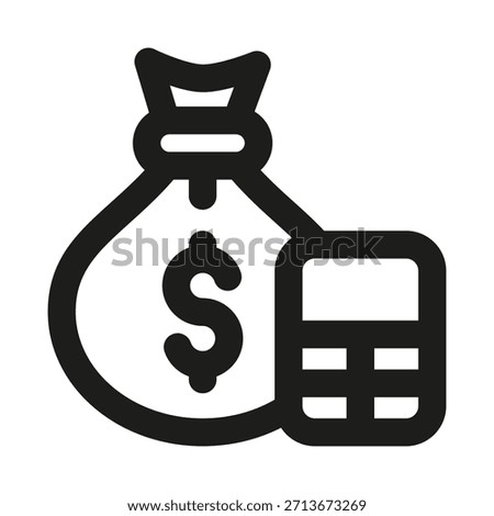 Payroll and Money Calculation Line Icon. Professional minimalist symbol designed as a premium vector line icon for financial management and salary processing
