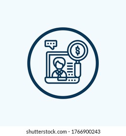 Payroll paper icon. Outline payroll paper vector icon for web design isolated on white background
