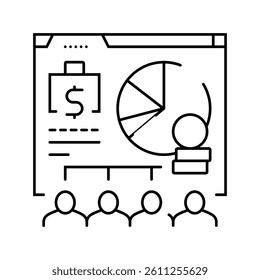 payroll processing line icon vector. payroll processing sign. isolated contour symbol black illustration