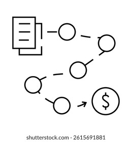 payroll processing line icon vector. payroll processing sign. isolated contour symbol black illustration