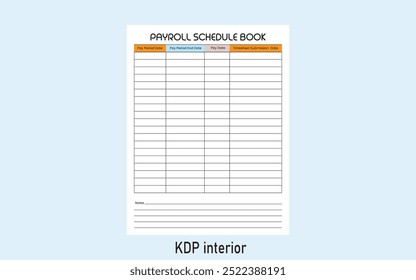 Payroll Record book Kdp Interior Template