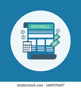 payroll salary. accounting payment wages. money, calculator icon symbol.