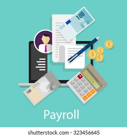 payroll salary accounting payment wages money calculator icon symbol