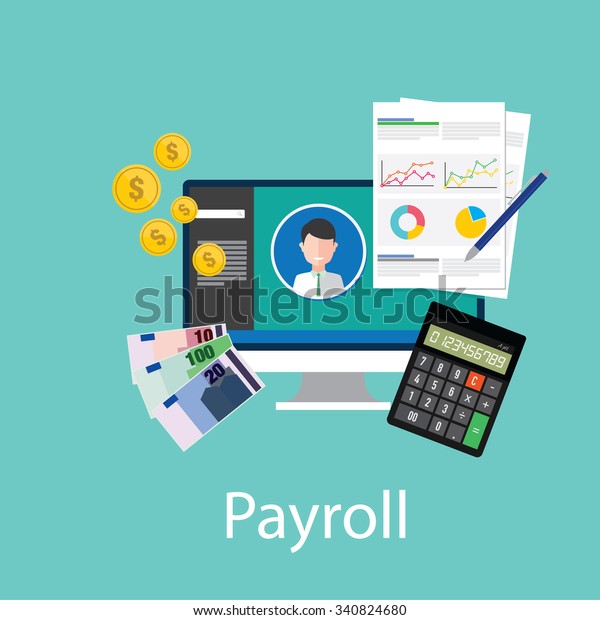 Payroll Salary Accounting Payment Wages Money Stock Vector (Royalty ...