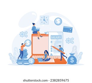  Payroll, Salary payment with  People Character Concept,  flat vector modern illustration