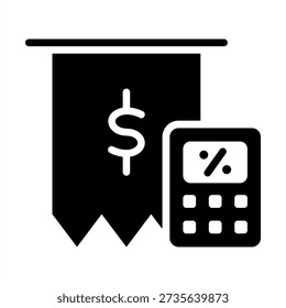 Payroll Taxes Icon - Solid Black Glyph Icons For Human Resources Management