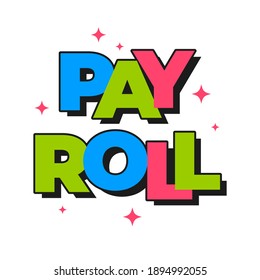 Payroll text icon label design vector