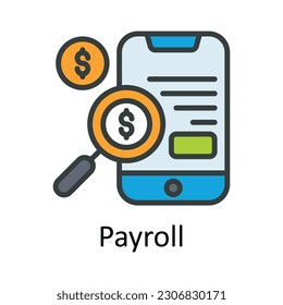 Payroll  vector  Fill outline Icon Design illustration. Taxes Symbol on White background EPS 10 File