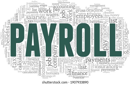 Payroll Vector Illustration Word Cloud Isolated Stock Vector (Royalty ...