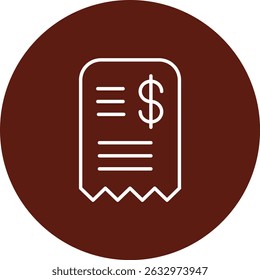 Payroll Vector Line Circle Icon Design