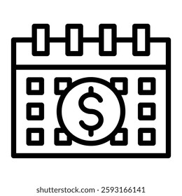 Payroll Vector Line Icon Design
