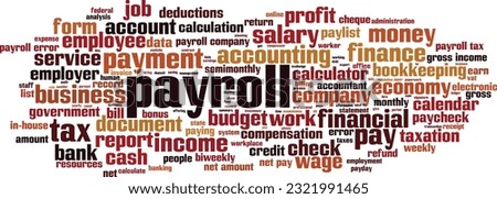 Payroll word cloud concept. Collage made of words about payroll. Vector illustration